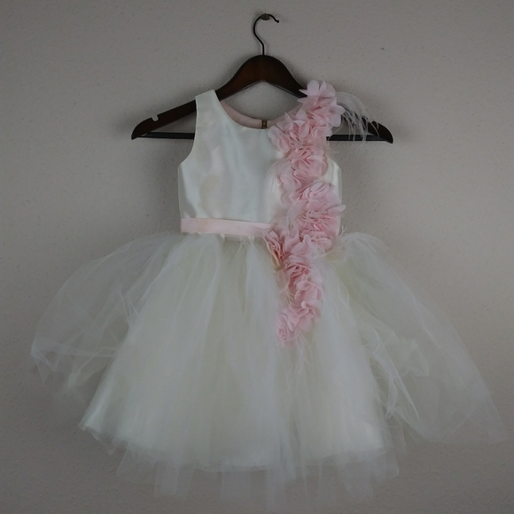 Zoe Ltd White Label Ivory Pink Formal Tulle Dress - Picture 2 of 7